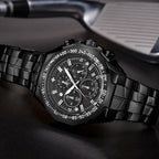 WWOOR Top Brand Luxury Sport Watch For Men Quartz Chronograph Date Luminous Black Full Steel Wrist Watch Male Clock Reloj Hombre