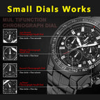 WWOOR Top Brand Luxury Sport Watch For Men Quartz Chronograph Date Luminous Black Full Steel Wrist Watch Male Clock Reloj Hombre