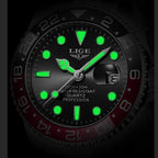 LIGE Diver Watch Men Fashion Business 3ATM Waterproof Luminous Quartz Wrist Watches For Men Outdoor Sports Date Chronograph Male
