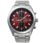 Japan Orient Quartz Chronograph Men Watch Tachymeter Date 100M Waterproof Stainless Steel Sports Wristwatch