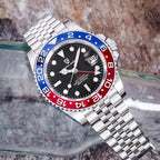 PAGANI DESIGN Pepsi GMT Automatic Watch Men 100M Waterproof Luminous Black Dial Stainless Steel Jubilee Strap Luxury Sport Mechanical WristWatches for Man PD-1662 Relojes Hombres+Gift BOX