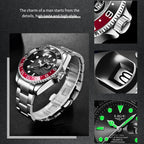 LIGE Diver Watch Men Fashion Business 3ATM Waterproof Luminous Quartz Wrist Watches For Men Outdoor Sports Date Chronograph Male