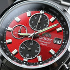 Japan Orient Quartz Chronograph Men Watch Tachymeter Date 100M Waterproof Stainless Steel Sports Wristwatch